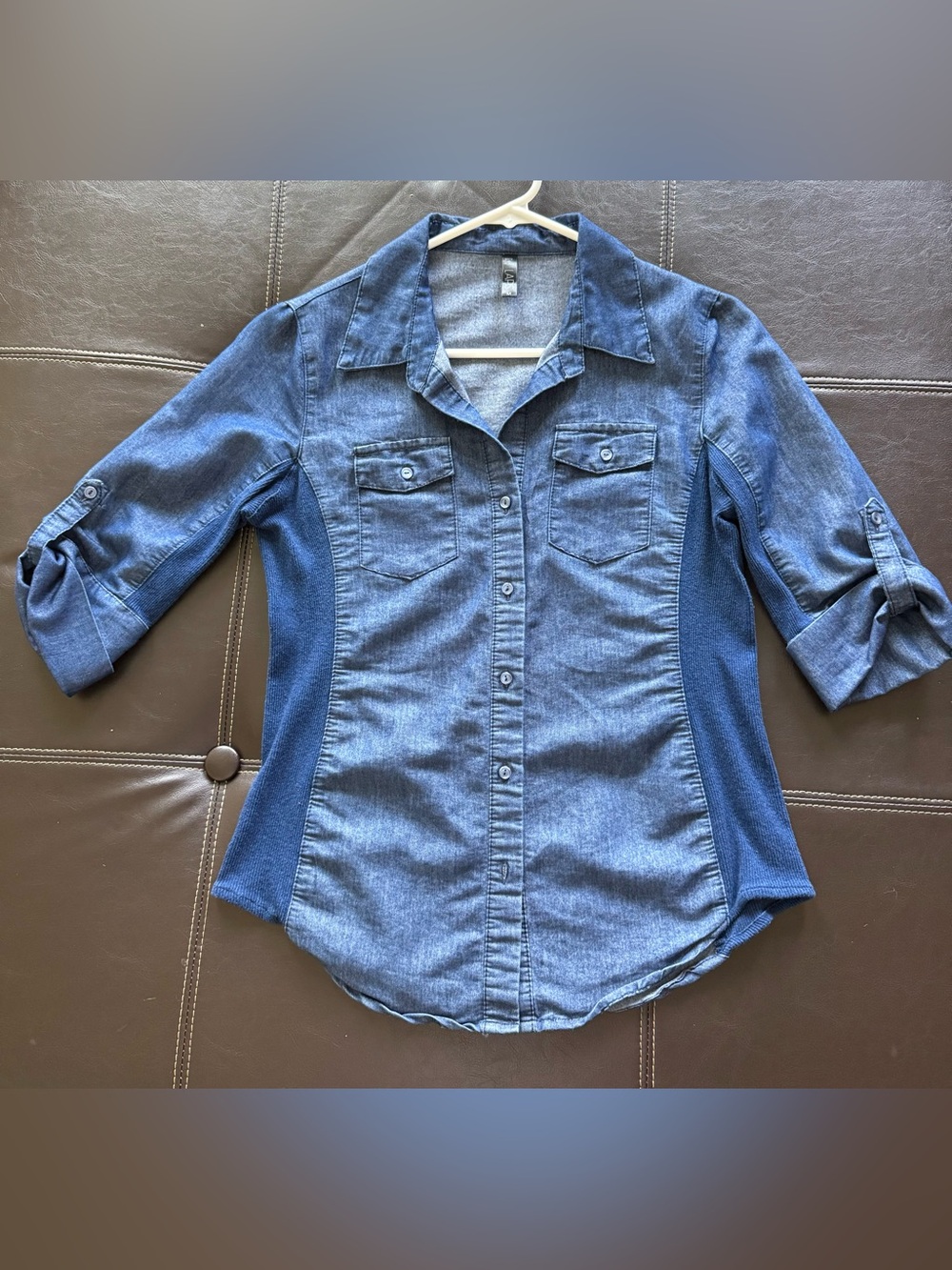 Lapis Two-Tone Blue Women's Button Down Shirt